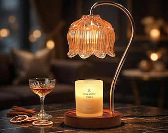 Lampa podgrzewająca świece Lotus z timerem, ściemnialny podgrzewacz wosku do świec Yankee Candles, prezent na Dzień Matki, przytulny wystrój domu, bezpieczny podgrzewacz świec dla niej