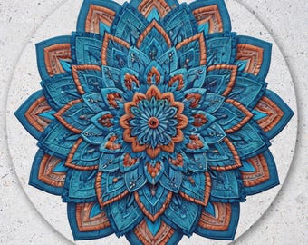 3D Faux Embroidery Mandala | Sacred Geometry Zen Art (Digital Download)