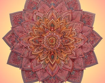 3D Faux Embroidery Mandala Art | Sacred Geometry Zen Print (Digital Download)