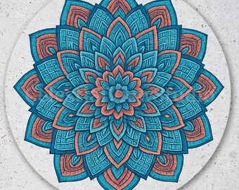 3D Threadwork Mandala Print | Textured Sacred Geometry Art (PNG, PDF)