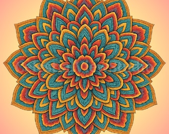 3D Threadwork Mandala | Sacred Geometry Zen Art (Digital Download)