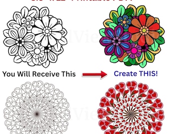 50 Mandala Coloring Pages Bundle, Adult Coloring Book PDF, Mindfulness Gift, Stress Relief Activity, Instant Digital Download, US Letter PDF