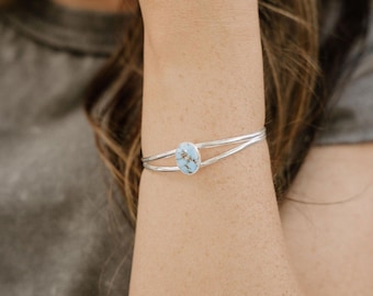 Split Band Golden Hills Turquoise Bracelet Cuff (Option 1)