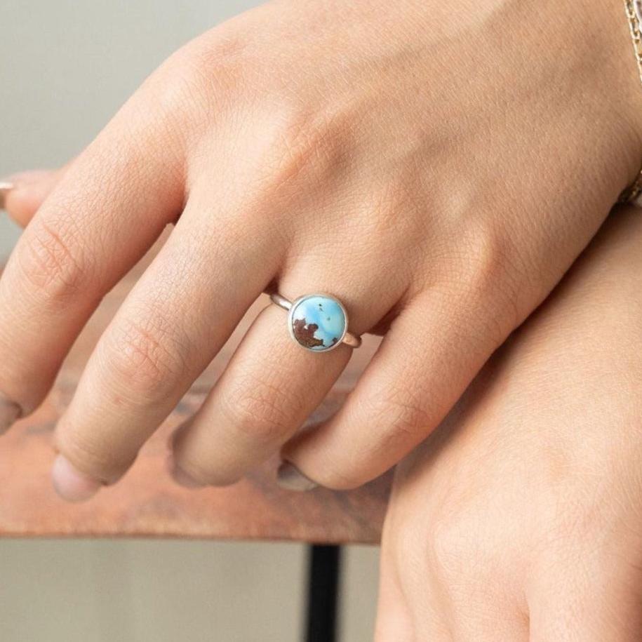 ゴールデンヒル・ターコイズリング - サイズ6 - Etsy 日本