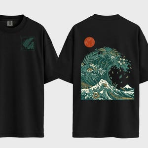 Botanical Wave T-shirt | Foliar Ocean Art