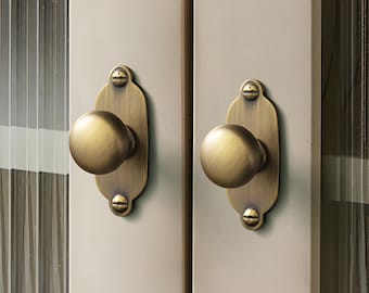 Antique Brass Cabinet Knob with Backplate, Zinc Alloy