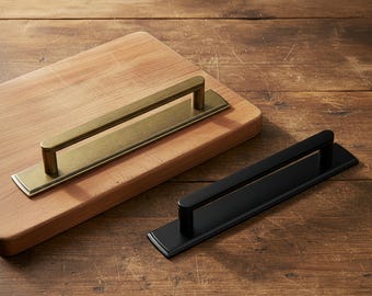 Tiradores de latón antiguo para gabinete con placa posterior, aleación de zinc