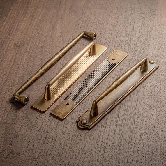 Antique Brass Zinc Alloy Cabinet Handle with Backplate/Champagne Bronze drawer pulls handles
