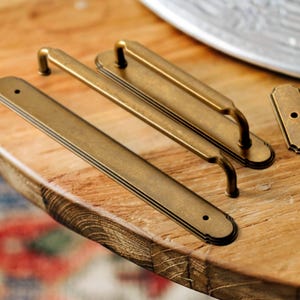 Antique Brass Cabinet Pulls with Backplate, Zinc Alloy Handles