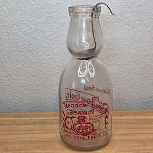 Vintage Cream Top Milk Bottle - Etsy