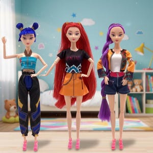 Figuras de Rumi, Mira y Zoey de Demon Hunters (KPop) – Muñecas coleccionables de anime