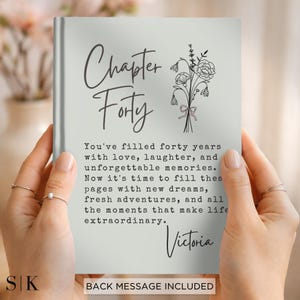 Chapter Forty Birth Flower Hardcover Journal Chapter 40 Custom Keepsake Birthflower Custom Name Notebook Forty Birthday Gift Memory Keepsake