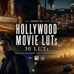 30 Hollywood Movie LUTs – Cinematic Color Grading Pack (Digital Download)