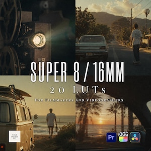 20 Super 8 / 16mm LUTs – Cinematic Color Grading for Filmmakers (Digital Download)