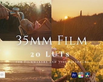 35mm Film LUT Pack (20 LUTs) – Vintage Analog LUTs for Filmmakers (Premiere Pro, Final Cut, DaVinci Resolve)