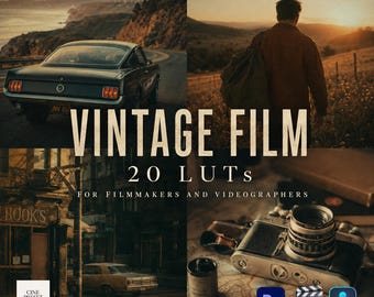 20 Vintage Film LUTs – Cinematic Color Grading Pack (Digital Download)