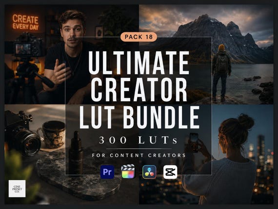 500 Creator LUT Bundle - Ultimate Video Color Grading Pack for Filmmakers | Premiere Pro, Final Cut, DaVinci Resolve