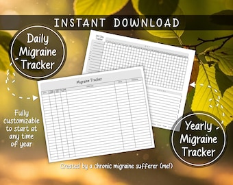 Migraine and Headache Tracker, Symptom Journal (Digital Download)