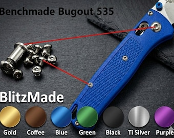 Juego de tornillos y pivotes de titanio personalizados para Benchmade Bugout 535 (7 colores): repuesto de precisión para cuchillos EDC