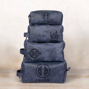 Engraved Deadpool Leather Dopp Kit, Custom X-Men Toiletry Bag, Personalized Superhero Gift, Men’s Comic Travel Organizer, Grooming Organizer image 11