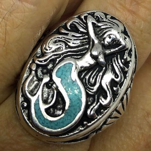 Vintage Southwestern Turquoise Mermaid Ring