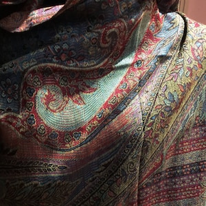 Metallic Vintage Paisley Brocade Pashmina Scarf Wrap Shawl