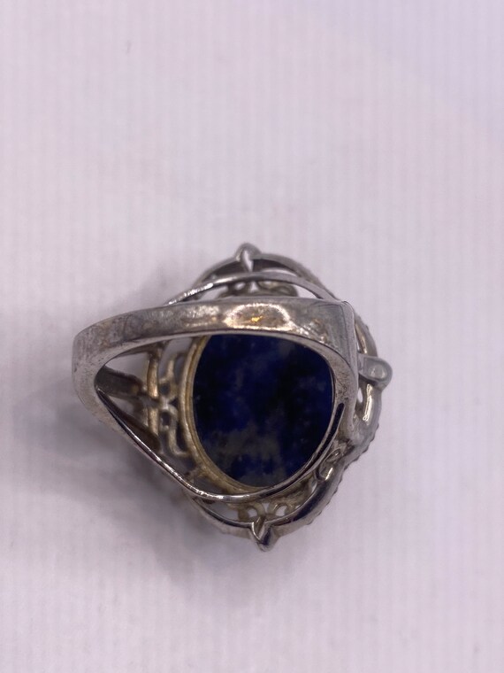 Vintage Genuine Blue Sodalite 925 Sterling Silver… - image 6