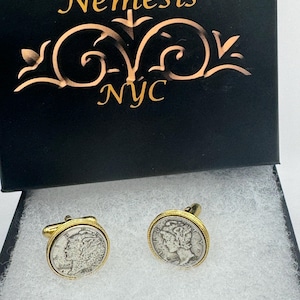 Vintage Liberty Dime Coin Cuff Links