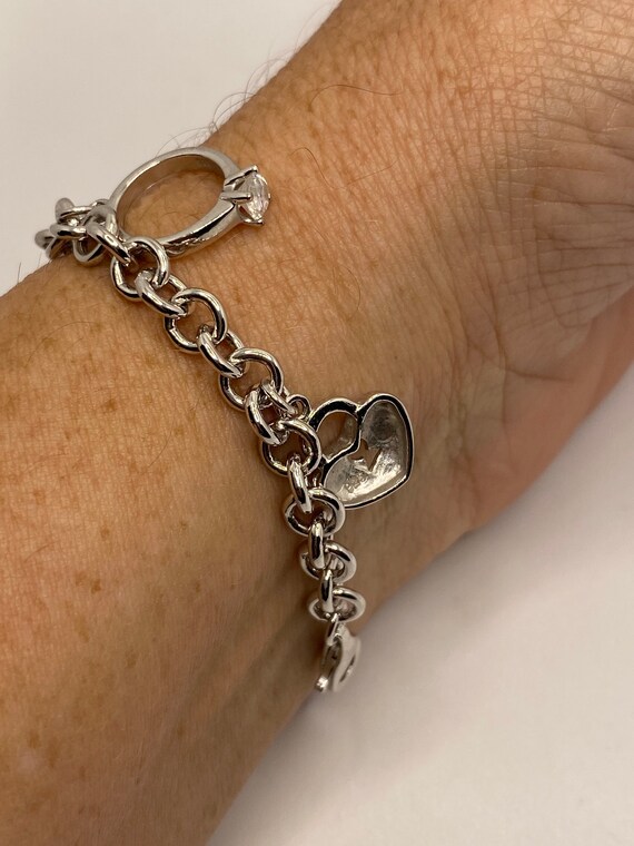 Vintage 925 Sterling Silver Chain Link Charm Brac… - image 3