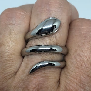 Vintage Stainless Steel Adustable Snake Ring