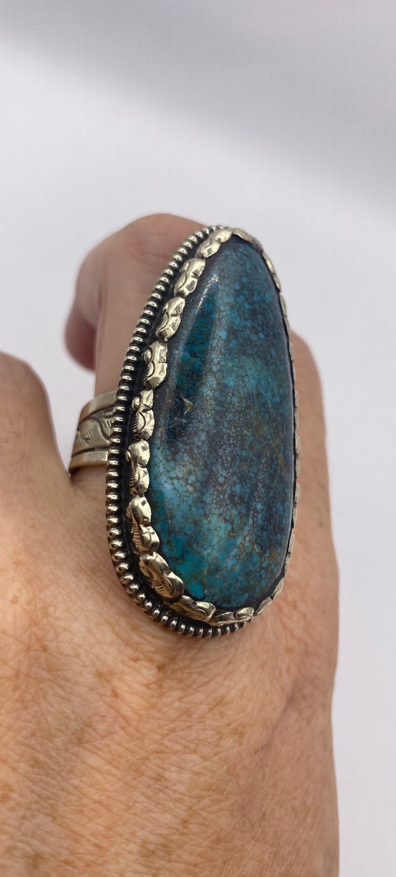 Vintage Blue Genuine Tibetan Turquoise Ring Adjust