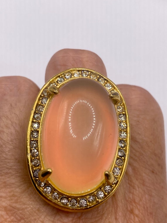 Vintage Opal Glass Cocktail Ring - image 1