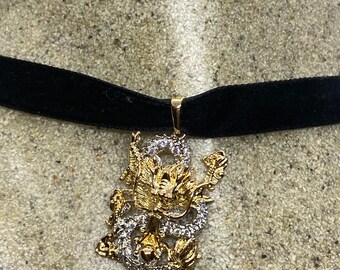 Collana Donna Con Ciondolo Drago Celtico – MENDEL – Gioiello In Acciaio Inox Color Oro