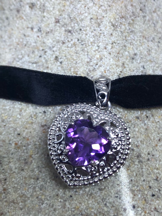 Vintage Handmade 925 Sterling Silver Purple  Amet… - image 5