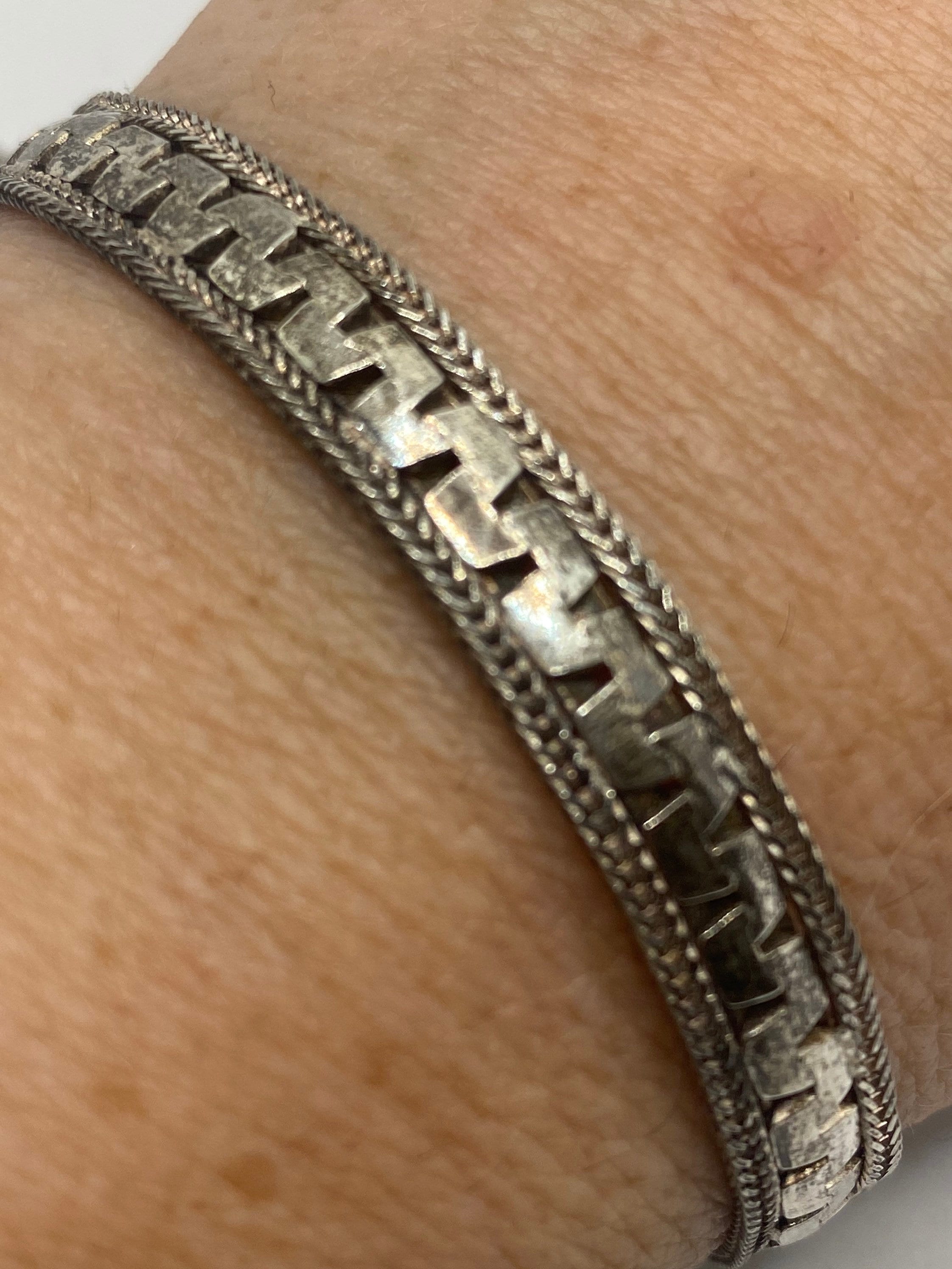 ヴィンテージ925スターリングシルバーチェーンリンク ブレスレット