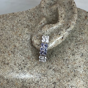 Vintage Blue Iolite Earrings 925 Sterling Silver Dangle