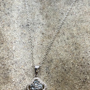 Vintage Aquamarine Diamond Choker 925 Sterling Pendant Necklace