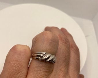 Vintage 925 Sterling Silver Antiqued Band Ring