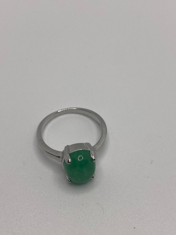 Vintage Lucky Green Nephrite Jade Ring - image 2