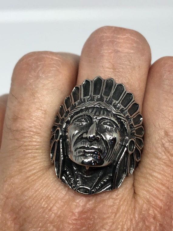Vintage Native American Chief Silver Stainless St… - image 8
