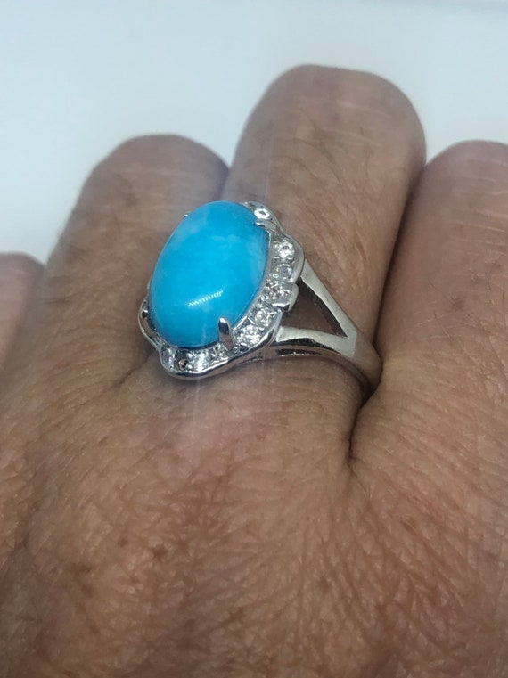 Vintage Blue Genuine Larimr Adjustable Ring - image 1