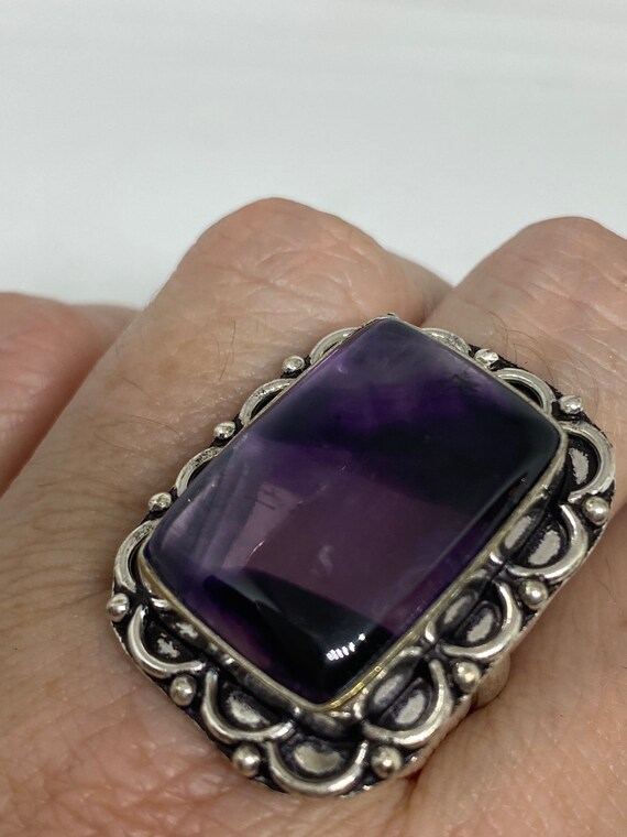 Vintage Genuine Amethyst Ring Size 8 - image 5