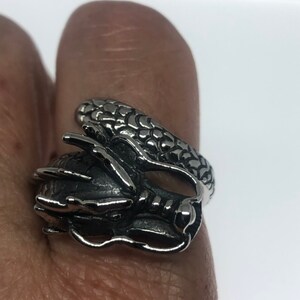 Vintage Dragon Ring Gothic Silver Stainless Steel Mens