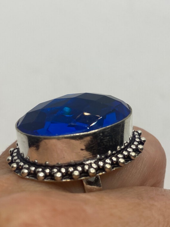 Vintage Blue Art Glass Ring - image 8