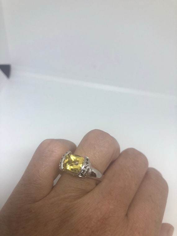 Vintage Handmade Golden Genuine Citrine 925 Sterli