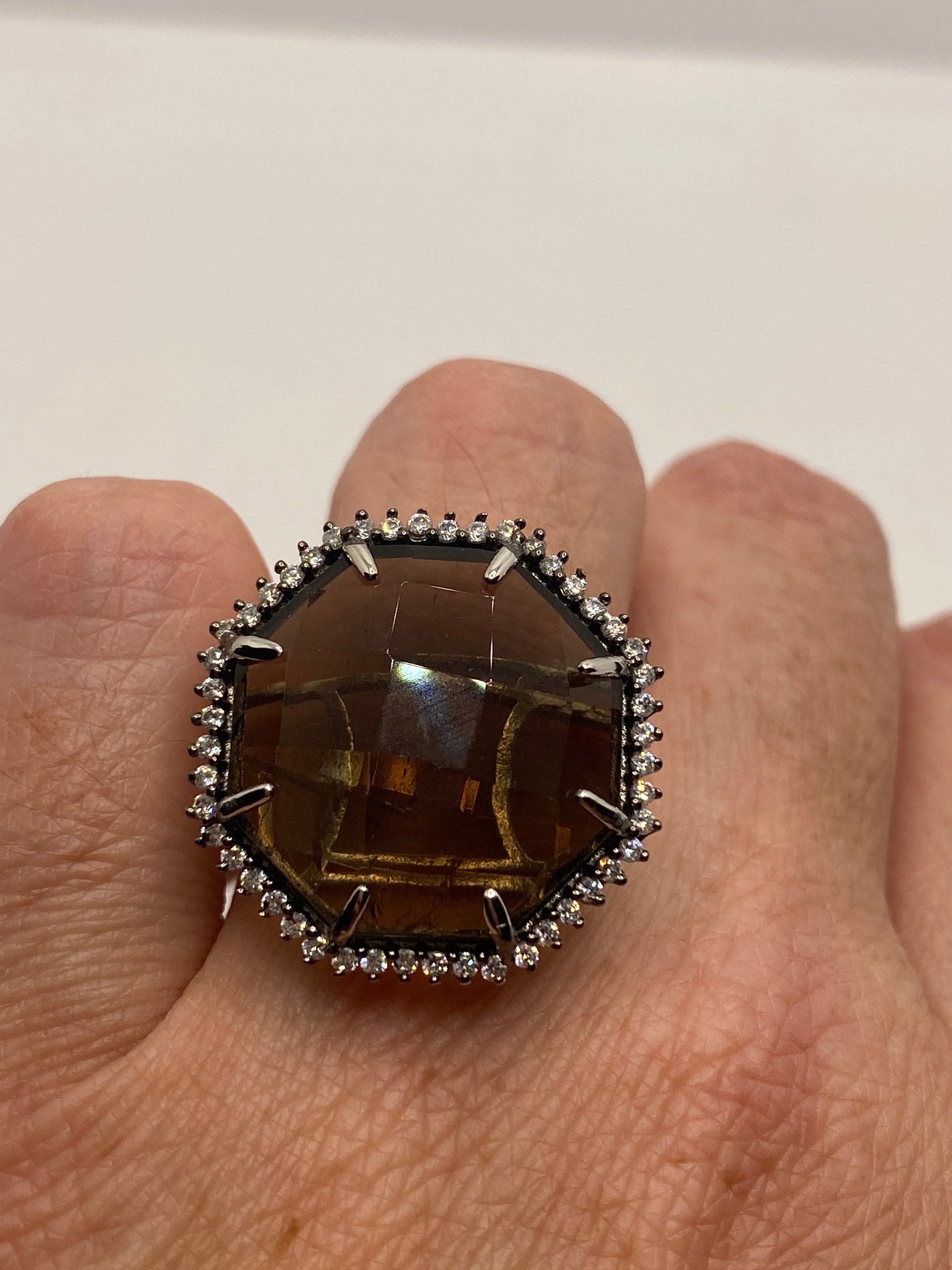 Vintage smoky topaz best sale ring