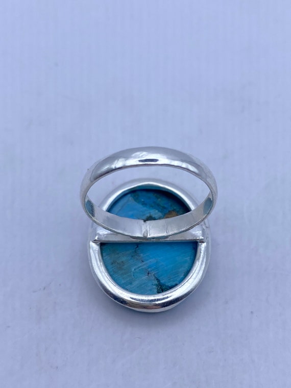 Vintage Blue Genuine Tibetan Turquoise Ring Size … - image 6