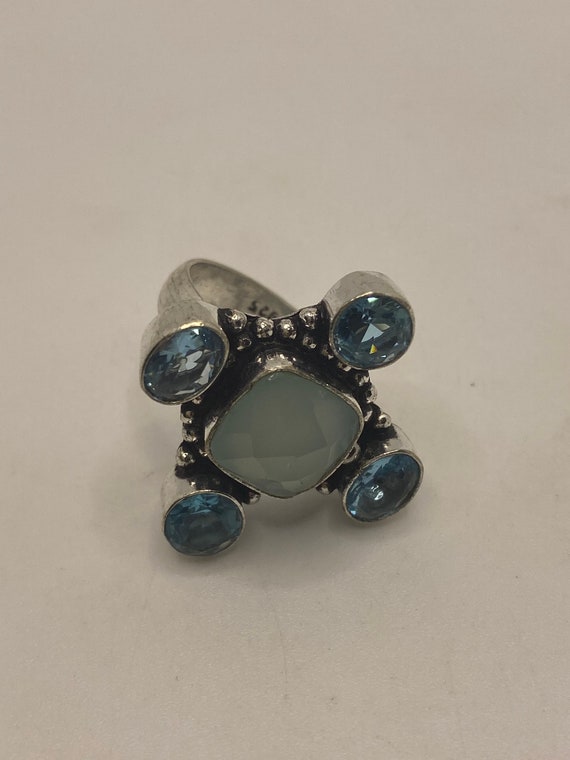 Vintage Blue Chalcedony Blue Topaz Ring - image 7