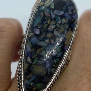 Vintage Opal Silver Inlay Ring