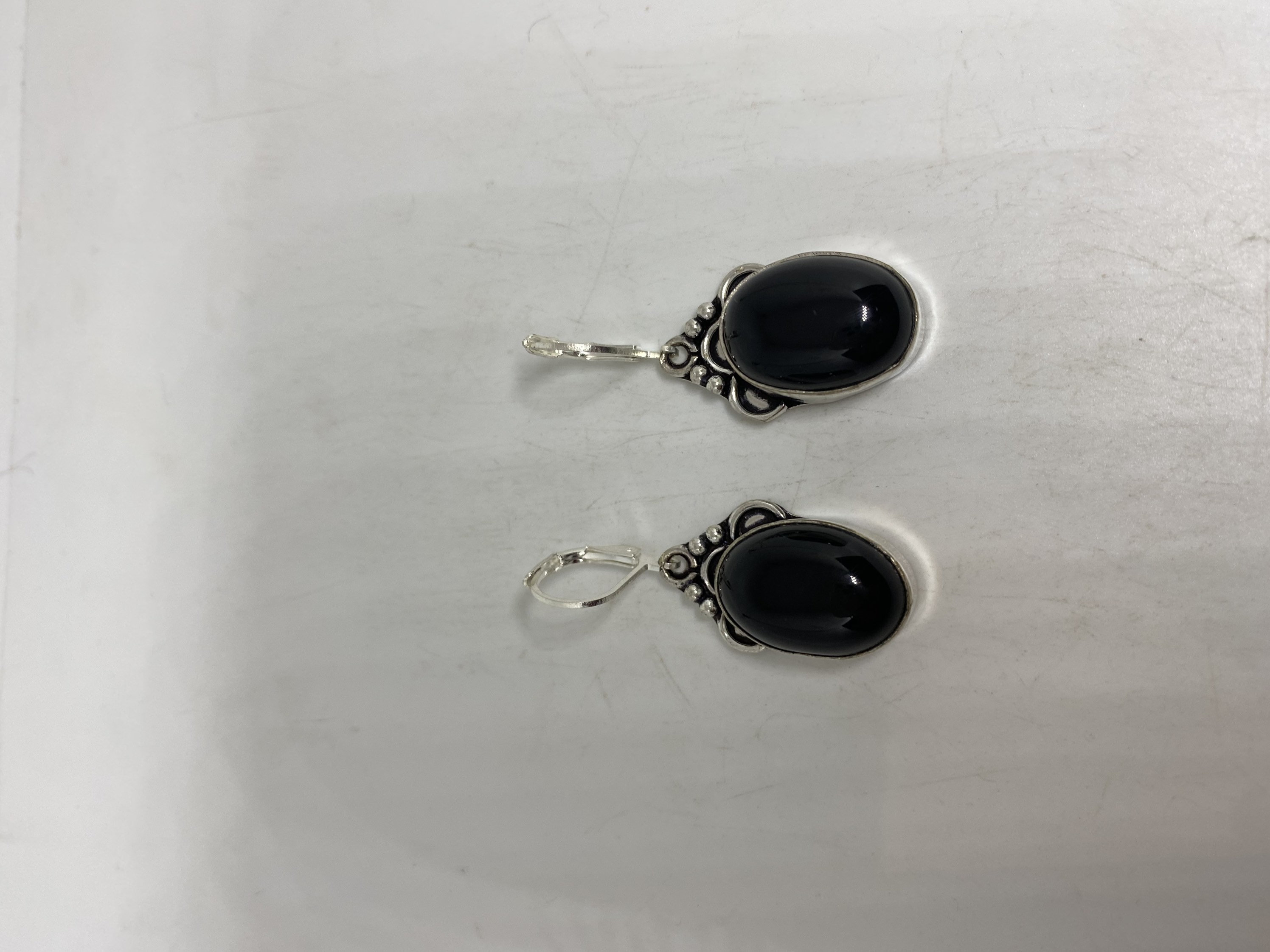 Vintage Black Earring Onyx 925 Sterling Silver Deco dangle | Etsy